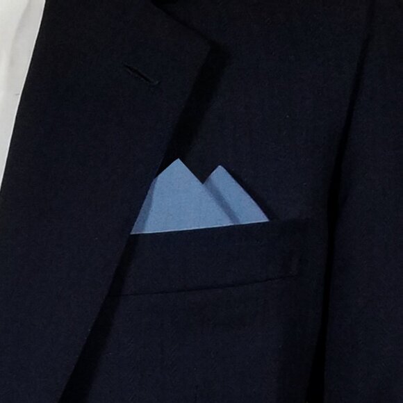 New - Slate Blue Cotton Pre-Folded Pocket Square Handkerchief Insert - Picture 2 of 6